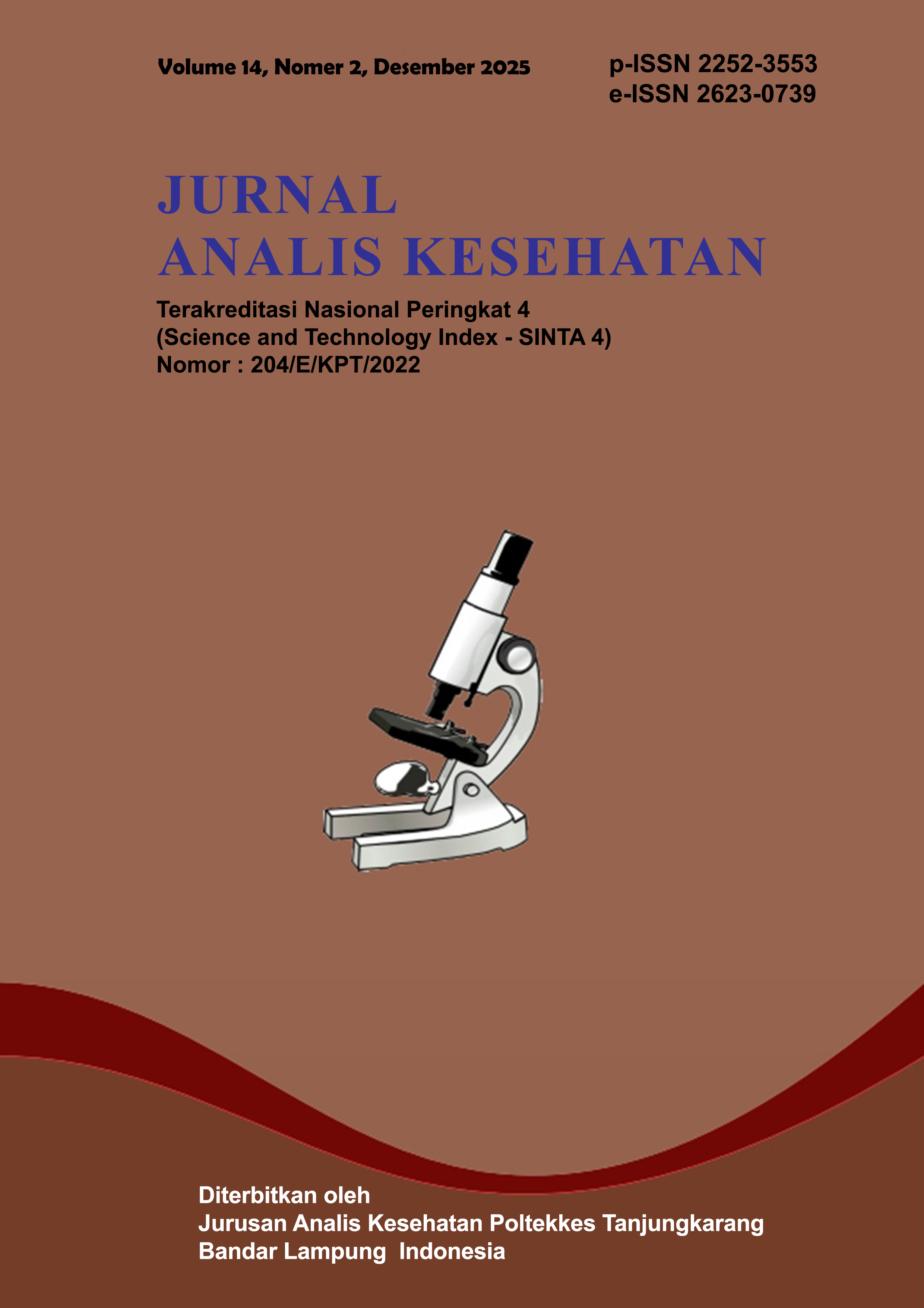 					View Vol. 14 No. 2 (2025): Jurnal Analis Kesehatan
				